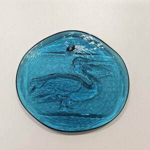 Vintage Rare Turquoise Blue Pelican Blown Glass Suncatcher